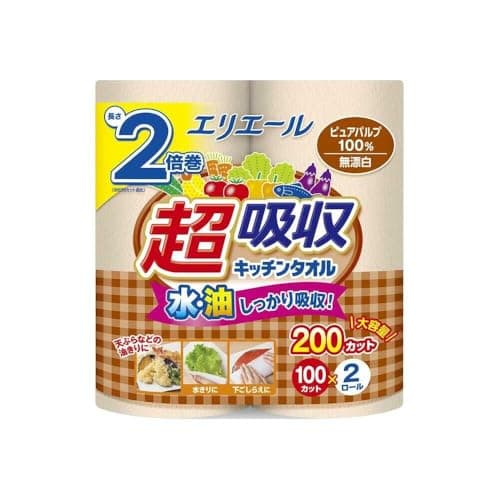 エリエール 超吸収キッチンタオル 無漂白